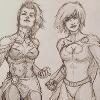 Captain Marvel & Power Girl Crossover Sketch